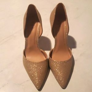 Womens gold glitter heels